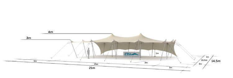 15x10.5m schéma 1 coté semi fermé